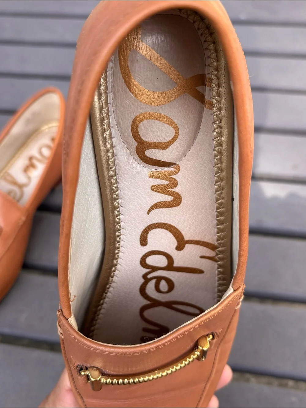 Sam Edelman Woman’s Cognac Leather Bit Loafers - Picture 3 of 11